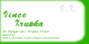 vince krupka business card